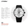 Sinobi Sports Zegarki Moda męska Stopwatch Sille Band Chronograph Zegar Quartz Relojes para Hombre Ekkek Kola Saati 2019 X0524