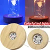 Wooden LED Display Stand 3D Night Light Base Round Bases Holder Colorful Gradient Lights holders For Crystals Glass Ball 5V USB