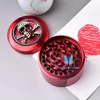 Rosso Skull Grinder Spice Herb Crusher Tobacco Smoking Zinc Letre 4 pezzi