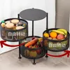 Circular da prateleira de cozinha Rack de armazenamento de camadas de camada multi-camada cestas organizadoras de suprimentos de frutas