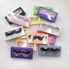 Partihandel Heart Soft Paper Boxes för 25mm 27mm Mink Eyelashes Strip Lashes Vendor Custom Private Label