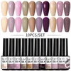 Nail Art Zestawy Lilycute 10 SZTUK / zestaw Polski Set Nude Glitter Spring Vernis Semi Stałe Soak Off UV Żel LED Wlać Les Clats