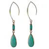 Mode or couleur goutte d'eau pierre naturelle blanc vert Turquoise balancent boucles d'oreilles bijoux pour femmes