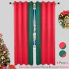 Curtain & Drapes 2 Panels Christmas For Living Room Bedroom Decoration Blackout Curtains Contrast Window Red Home Textile