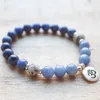 Catena a maglie MG1326 Bracciale avventurina blu Brasile naturale Sodalite Sesamo Diaspro Mala Energia Guarigione emotiva Gioielli Inte22