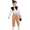 Tiener Kinderkleding Meisjes Patchwork Lente Herfst Outfit Blouse + Broek Kinder 6 8 10 12 14 210528