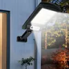 100/120/128 LED Solar Powered Motion Sensor Luz de parede IP65 Lâmpada de rua rotativa + Remoto - 100led sem controle remoto