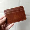 Titulares de cartões Ultra Thin 2021 Men Walets Vintage Male PU Couro Pequeno Mágico Zíper Bolsa Bolsa de Crédito Crédito Caso Titular