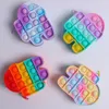 Toy Mini Rainbow push Bubble Coin Purse Dye Games Adult Children Dimple Antistress Fidget Squeeze Storage Box