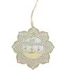 Newnewwooden Ramadan Party Ornament Eid Mubarak Letras Mosque Pendurado Pingente 4 Pçs / Set Eids Al-Fitr Celebração Fornecimentos decorativos EWD5997