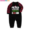 Christmas Família combinando pijama conjunto de veado adulto criança família combinando roupas top + calças xmas sleepwear pj's conjunto bebê romper 210713