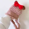 Nette Baby Mädchen Junge Eimer Hut Haar Zopf Zopf Perücke Kappe Winter Warme Häkelarbeit Stricken Kinder Kinder Mädchen Hüte und Kappen Schwarz 210713