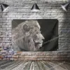 Lion Drapeau Bannière Pop Art Peinture Décoration de La Maison Drapeaux Suspendus 4 Oeillets dans Les Coins 3 * 5FT 96 * 144CM Inspirational Wall Decor