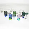 Su Boruları Nargile Ashcatcher Bong ile Kuvars Banger Silikon Konteyner 14mm Cam Bongs Petrol Kuleleri Için 14mm 18mm Kül Catcher