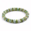 Beaded Strands Fashion Green Spotted Stone Bracelets Gold Rhinestone Circle Muticolor Crystal Bracelet For Men Accessories&Bangles B01001 Fa