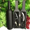 Wine Bottle Corkscrew Opener Set 3pcs 5pcs Bottle-Shaped Holder Bottle Openers Stopper Pourer Kits Accessories Wines Tools