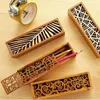 Party Favor 4 Styles Hollow Wooden Storage Box for Makeup Organizer Pencil Case Jewelry Drawer Pen Holder Stationery School Gift Boxes