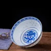 Bols Bol En Porcelaine Bleu Et Blanc Jingdezhen Fruits Dragon Chinois Riz Fin Motif Céréales