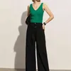 Minimalismo Primavera verão moda feminina jeans Causal cintura alta cinto solto longo streetwear calças 12170114 210527