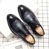망 수제 PU 블랙 블루 체크 무늬 레이스 고품질 더비 신발 낮은 뒤꿈치 패션 클래식 모든 일치 캐주얼 신발 5KE008