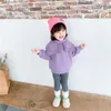 Estilo coreano bebê menina lapela camada dupla camisola outono inverno crianças mornas fleece engrossar casual tops pullover 210615