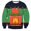 3D Weihnachten Hirsch Schneemann Weihnachtsgeschenk Weihnachtsmann gemusterte hässliche Pullover Trikots und Pullover Blusen für Männer Frauen Pullover Y1118