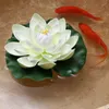 5pcs 17Cm EVA Artificial with leaf set Foam Flowers Water Lily Floating outdoor fish tank pool landscaping potted plants