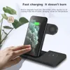 3 in 1 Qi Foldable Wireless Charging Dock Station 15W Fast Charger Stand for Apple Watch 6 5 4 2 AirPods Pro iPhone 12 11 XS XR X 8 Chargers Fit Samsung S10 Note 10