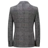 Bolubao moda marca homens xadrez blazer outono homens morno magro jacquard terno jaqueta business casual blazers casaco masculino 210518