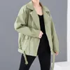Giacche da donna PER alta qualità 2021 primavera nera in pelle PU allentata colletto rovesciato cerniera moda giacca selvaggia LA938