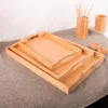 Organização de armazenamento de cozinha Bandejas de bandejas de frutas de placa de frutas de madeira de madeira de bambu churrasco de bambola de madeira