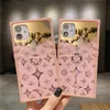 Lucky four leaf clover pink square phone cases for iPhone 12 11 pro promax X XS Max 7 8 Plus samsung S20 NOTE20