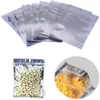 100 pièces beaucoup de papier d'aluminium refermable sac à fermeture éclair en plastique sacs de stockage des aliments paquet de pochette anti-odeur