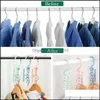 Cintres Vêtements Housekee Organisation Maison Gardenhangers Racks 5Pc Mti-Functional 5 Trous Cintre Jupe Chemise Manteau Séchage Hang Rac