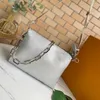 Beige Silver Gold Sky Blue Updated Colors Women Coussin Bag PM size Puffy Leather Two Attached Pouches Lady Evening Bags With Heav232z