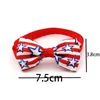 Hundkläder 30 st 4 juli USA Independence Day Grooming Cat Bow Slipsar Röd Vit Blå Tillbehör Pet Bowtie Slips