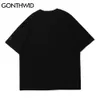 Hip Hop Tshirts Streetwear Bandana Paisley Pattern Patchwork Kortärmad T-shirts Sommar Fashion Casual Cotton Tops 210602
