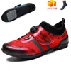 Cycling Footwear Genuine Leather Cycing Shoes SPD Cleat Road Bike Men Zapatillas Ciclismo Mtb Breathable Ultralight Racing Bicycle Sneakers