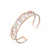 Rose Gold Forever Letter Manchet Armband Bangle Rvs Holle Kleurrijke Crystal Bangle voor Dames 2019 Nieuwe Sieraden Geschenken Q0719