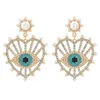 S2057 Fashion Jewelry Stud Hollow Out Blue Eye Rhinstone Earrings Eyes Dangle Earring