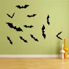 2021 Nouvelles décorations d'Halloween Fournitures de bricolage 3D décoratif effrayant chauves-souris autocollant mural décor maison fenêtre décoration ensemble 12 pièces, noir décor à la maison