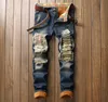 Men's Winter Warm Jeans Pants Fleece Destroyed Ripped Denim Trousers Thick Thermal Distressed Biker Men Clothes