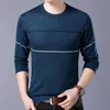 Men's Sweaters Thick Warm Winter Sweater Men 2022 Casual Knitted Striped Slim Plus Size Long Sleeve Fleece Pullover 4XL