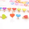 newParty Supplies Cute Colored Wood Clips Heart Shape Clothespins clip Paper Peg EWD5837