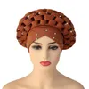 قبعة قبعة/قبعات جمجمة African Auto Gele Aso Oke Headties المسلمة العمامة النيجيرية الزفاف جاهزة لارتداء Autogele Head Wraps Pros22