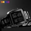 Skmei Top Luxury Fashion Sport Watch Mężczyźni Ze Stali Nierdzewnej Zegarek Zegarki Odliczanie LED Wyświetlacz Zegarek Reloj Hombre 1369 Q0524