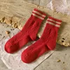 Vijf vingers handschoenen 1 paar herfst geschenk verdikte midden vrouwen sokken wol zacht houden warme elastische winter 2 gestreept comfortabel