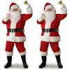남자 트랙 슈트 5pcs 크리스마스 산타 클로스 의상 팬시 드레스 성인 남자 정장 코스프레 의상 슈트 크리스마스