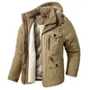 Giacche da uomo Giacca invernale da uomo Parka Addensare Cappotto caldo con cappuccio Multi tasche militari all'aperto Abbigliamento moda di alta qualità