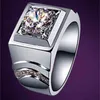Surprise brillant 1Ct diamant taille ronde solide platine 950 bague en or blanc bijoux pour hommes